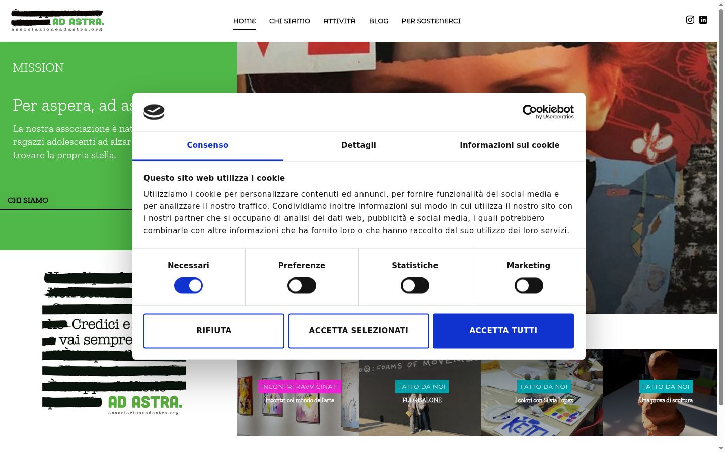 Screenshot of the consent banner shown before any interaction