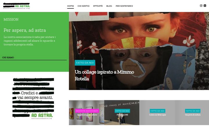 Screenshot stránky associazioneadastra.org