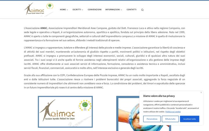 Screenshot of associazioneaimac.it