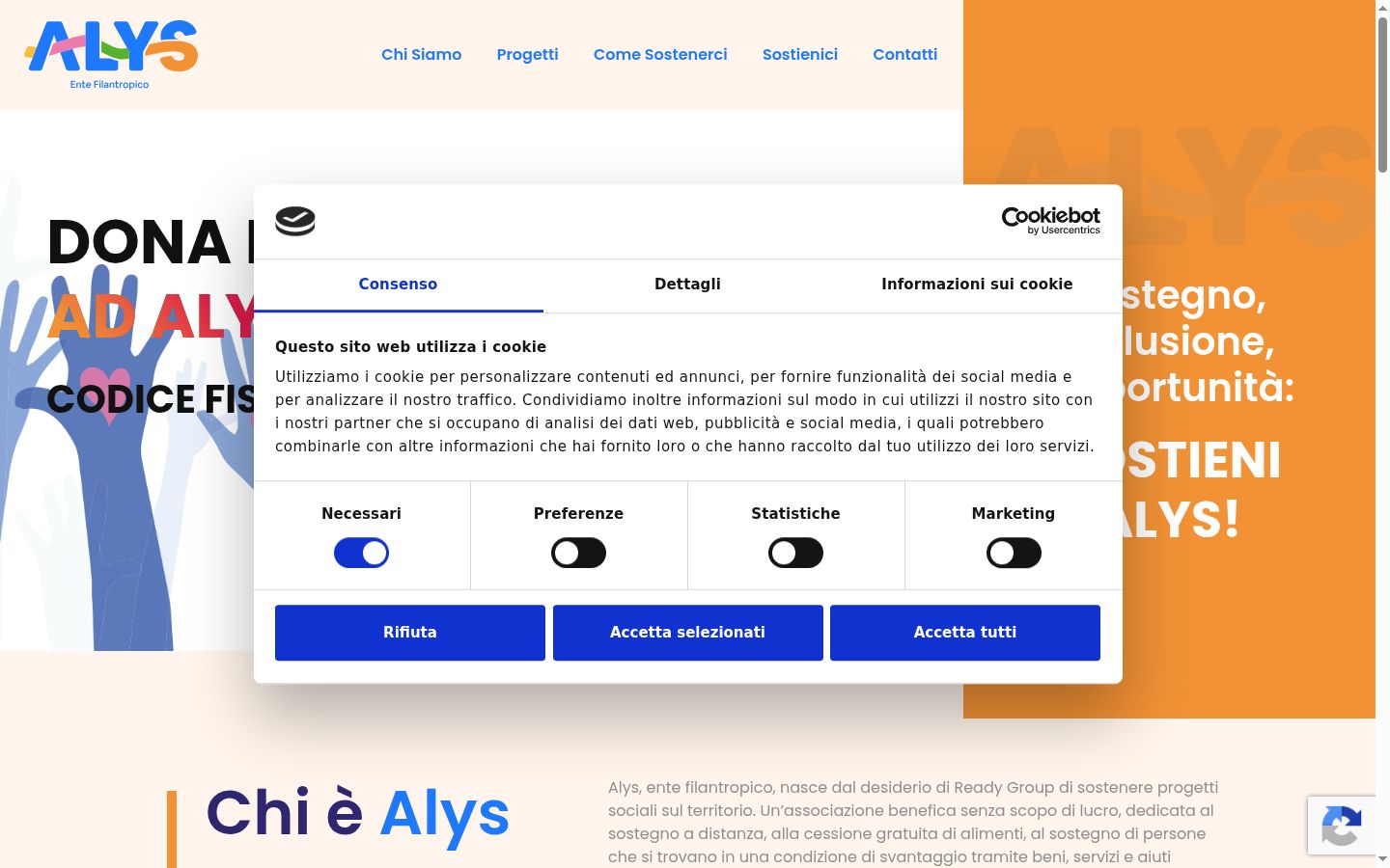 Captura de pantalla del banner de consentimiento mostrado antes de cualquier interacción