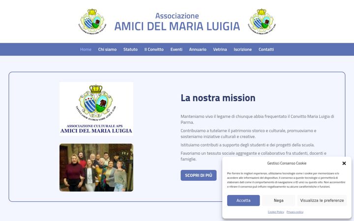 Screenshot of associazioneamicidelmarialuigia.it