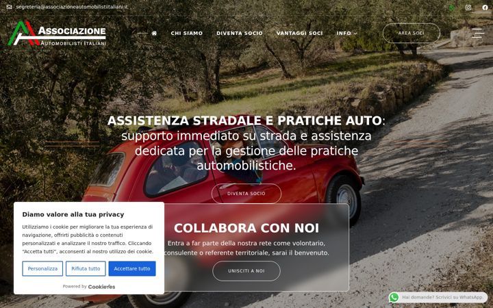 Screenshot of associazioneautomobilistiitaliani.it