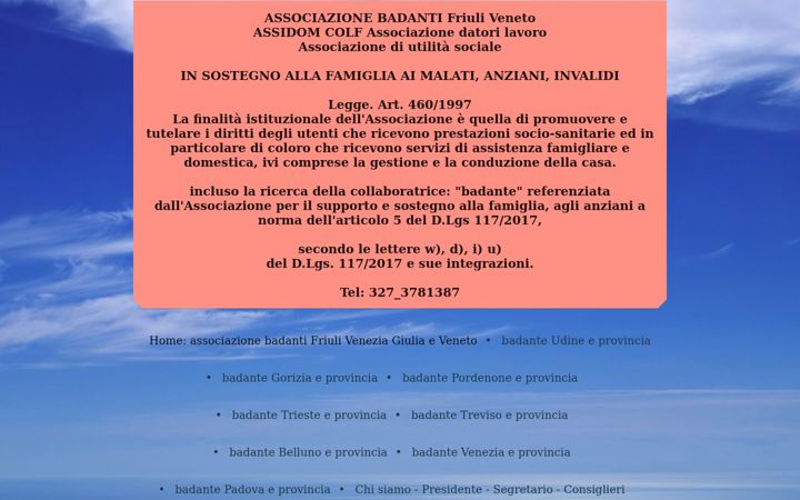 Screenshot of associazionebadanti-friuli-veneto.it
