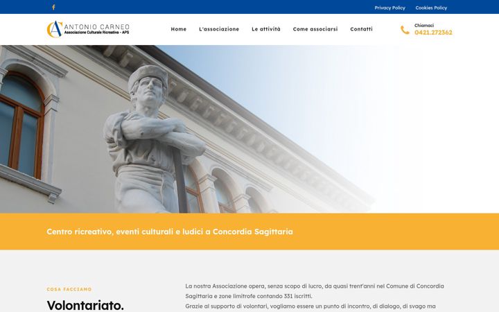 Screenshot of associazionecarneo.it