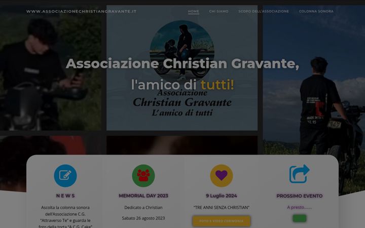 Screenshot of associazionechristiangravante.it