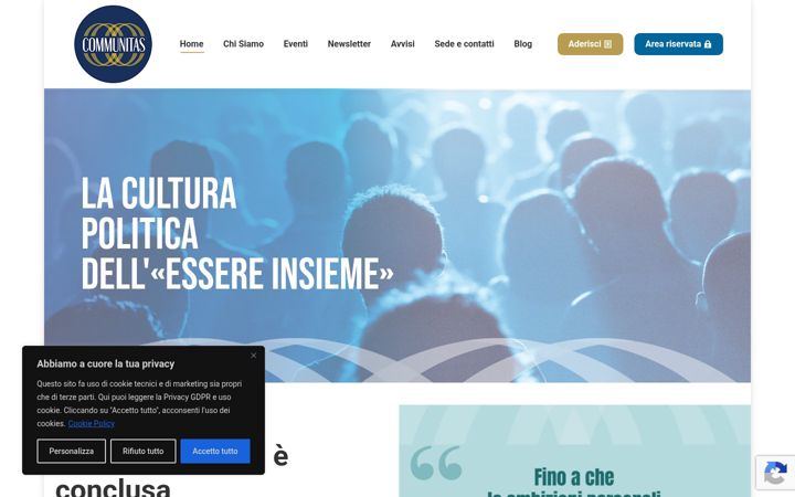 Screenshot of associazionecommunitas.com