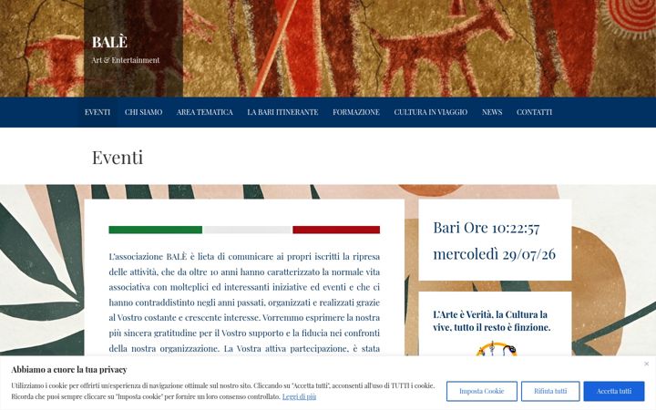Screenshot of associazioneculturalebale.com