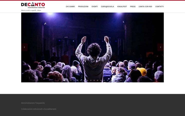 Screenshot of associazionedecanto.com