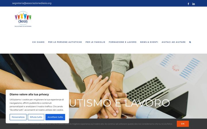 Skärmbild av associazionediesis.org