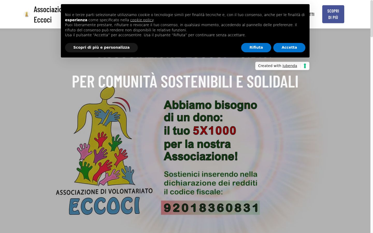 Screenshot of the consent banner shown before any interaction