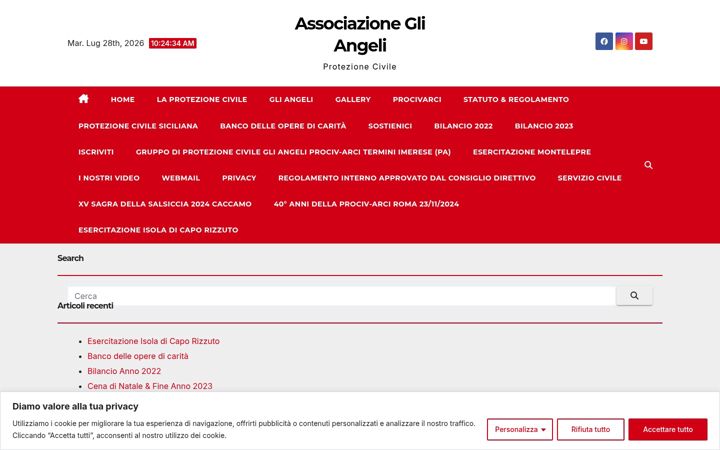 Screenshot of associazionegliangeli.com