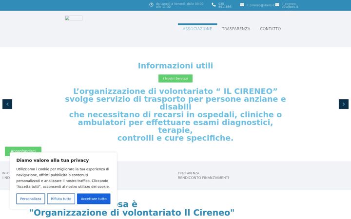 Screenshot of associazioneilcireneo.it