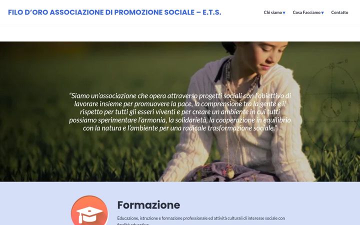 Skärmbild av associazioneilfilodoro.org