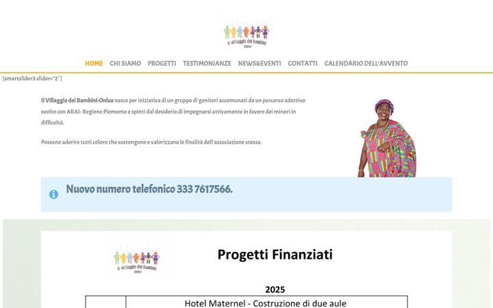 Skjermbilde av associazioneilvillaggiodeibambini.it