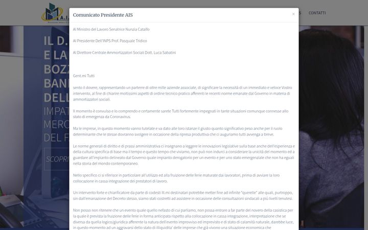 Screenshot of associazioneimpresediservizi.it