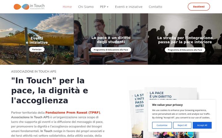 Skjámynd af associazioneintouch.it