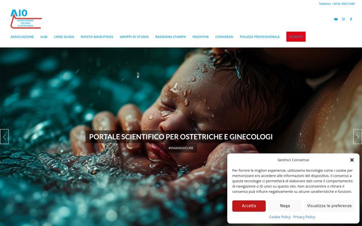 Screenshot of associazioneitalianaostetricia.it