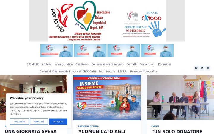 Skjámynd af associazioneitalianatrapiantatidiorgani-aitf-odv.it