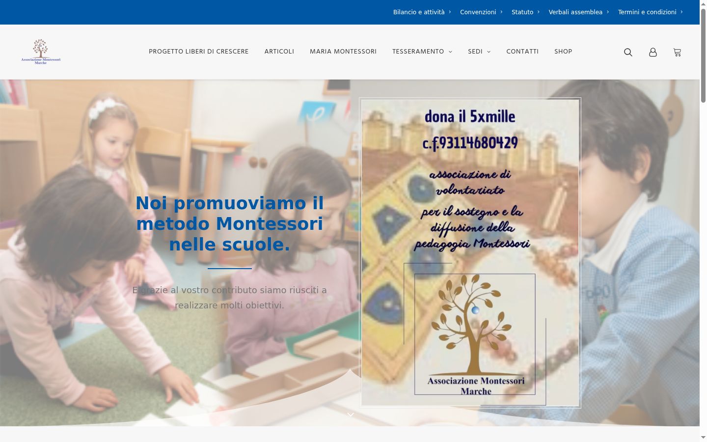 Screenshot del banner di consenso mostrato prima di qualsiasi interazione