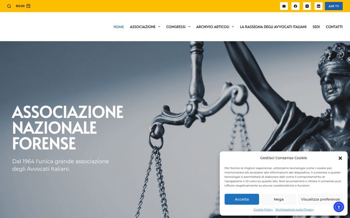 Screenshot of associazionenazionaleforense.it
