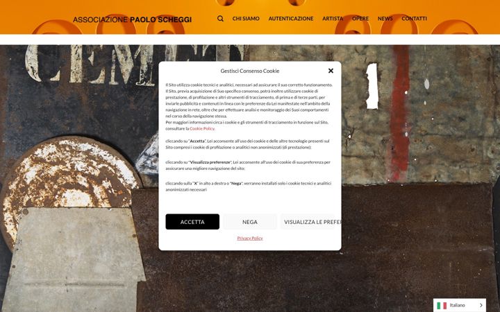 Screenshot of associazionepaoloscheggi.com