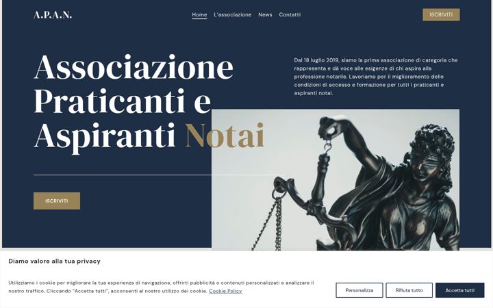 Screenshot of associazionepraticantinotai.it