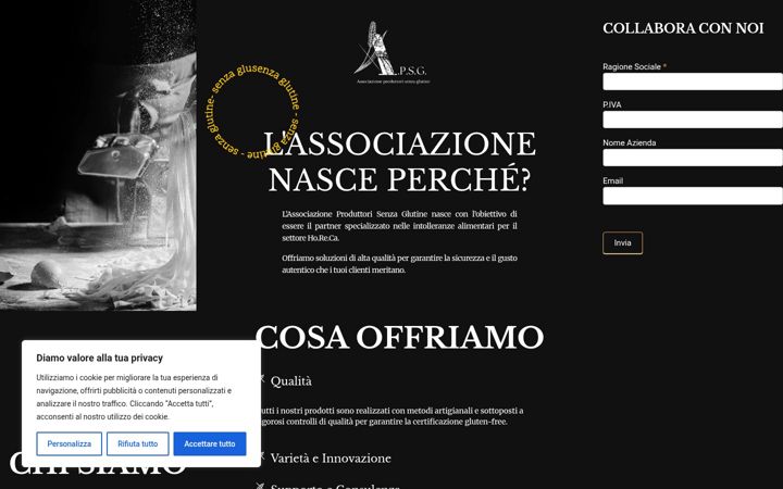 Screenshot of associazioneproduttorisenzaglutine.it