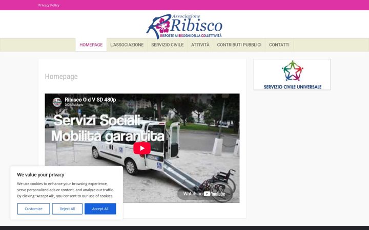 Screenshot von associazioneribisco.it