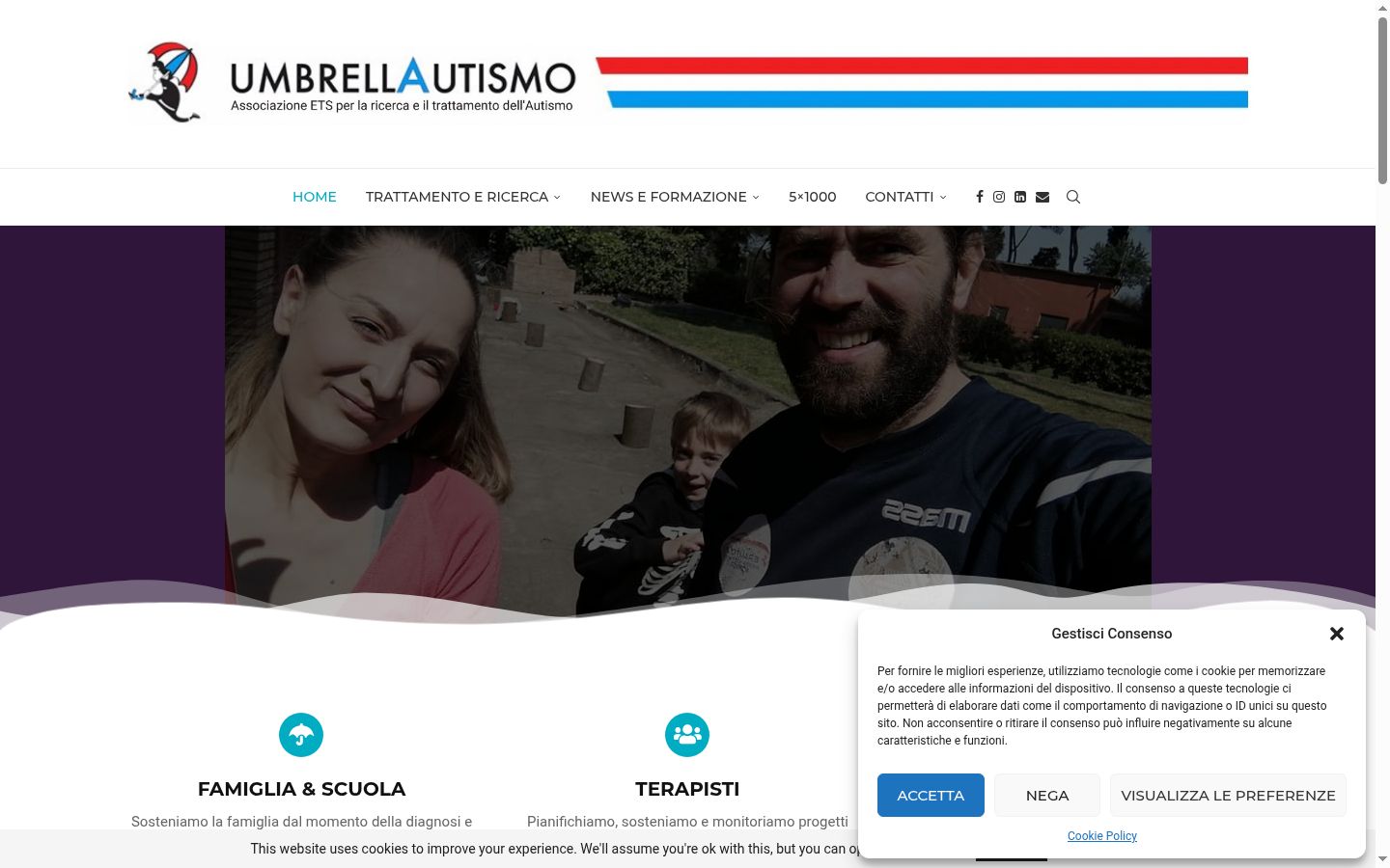Captura de pantalla del banner de consentimiento mostrado antes de cualquier interacción