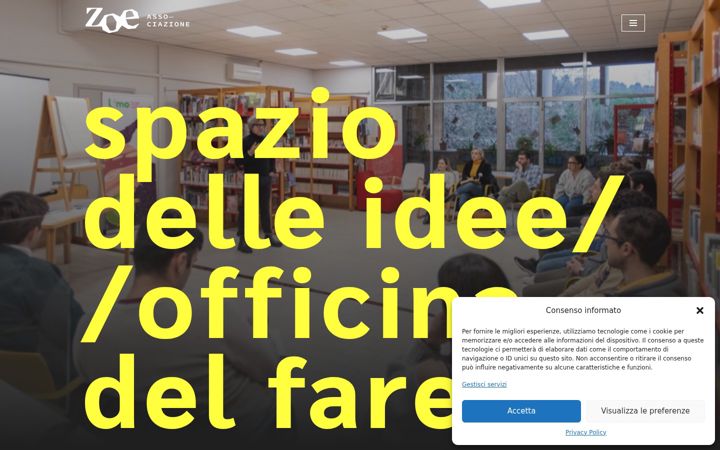 Screenshot of associazionezoe.com