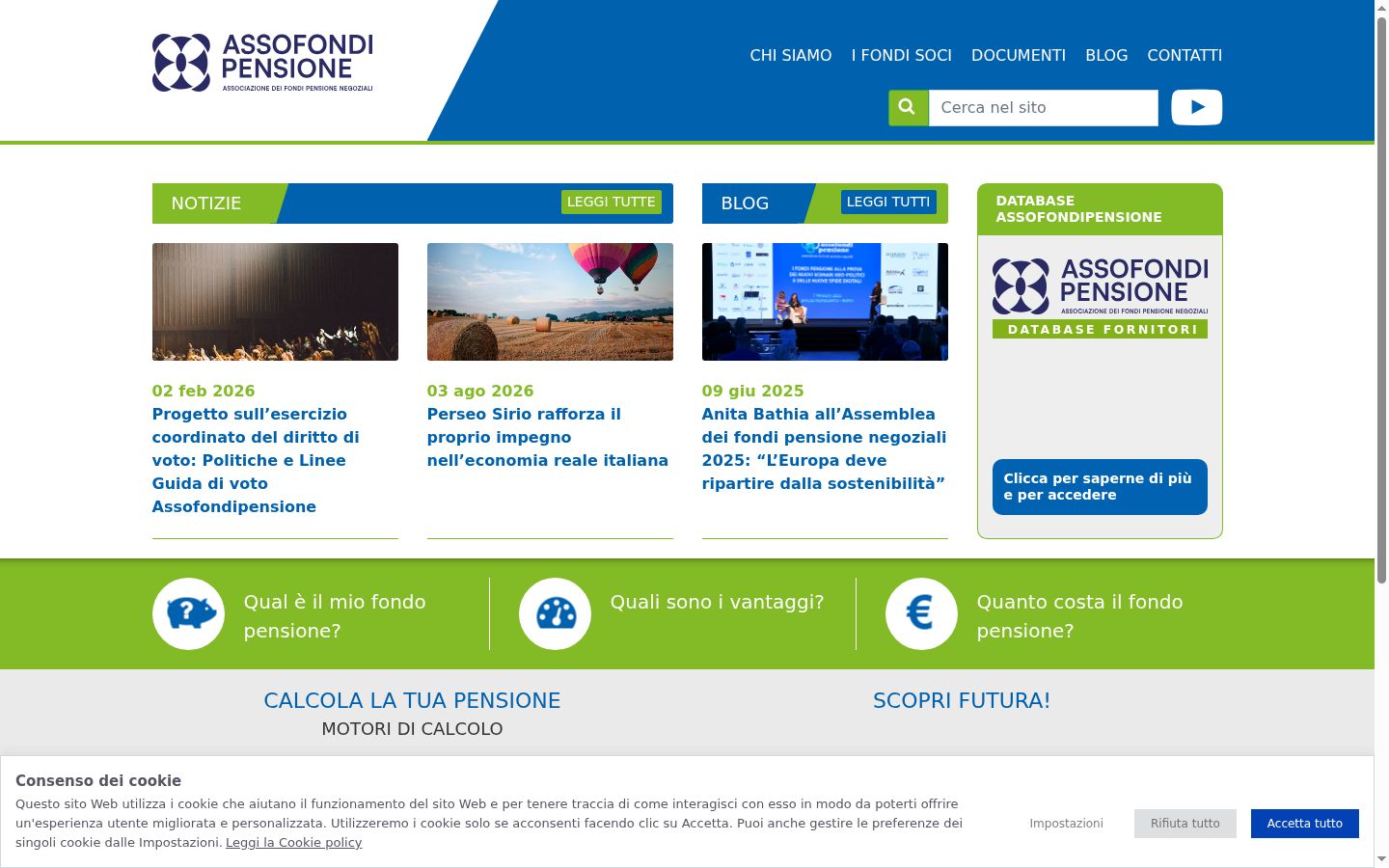 Screenshot del banner di consenso mostrato prima di qualsiasi interazione