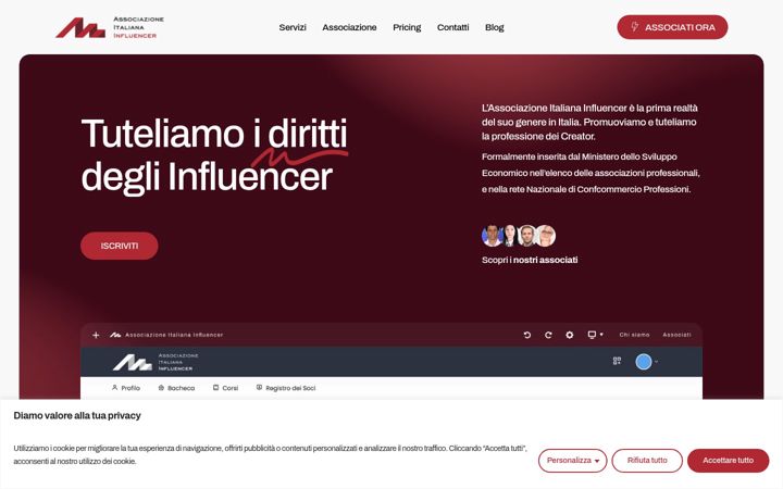 Screenshot of assoinfluencer.org
