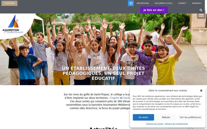 Kuvakaappaus sivustosta assomption-mediterranee.net