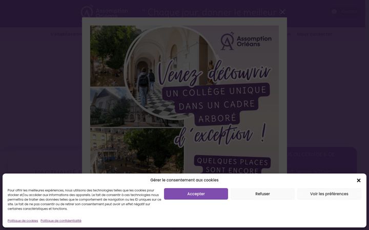 Skärmbild av assomption-orleans.fr