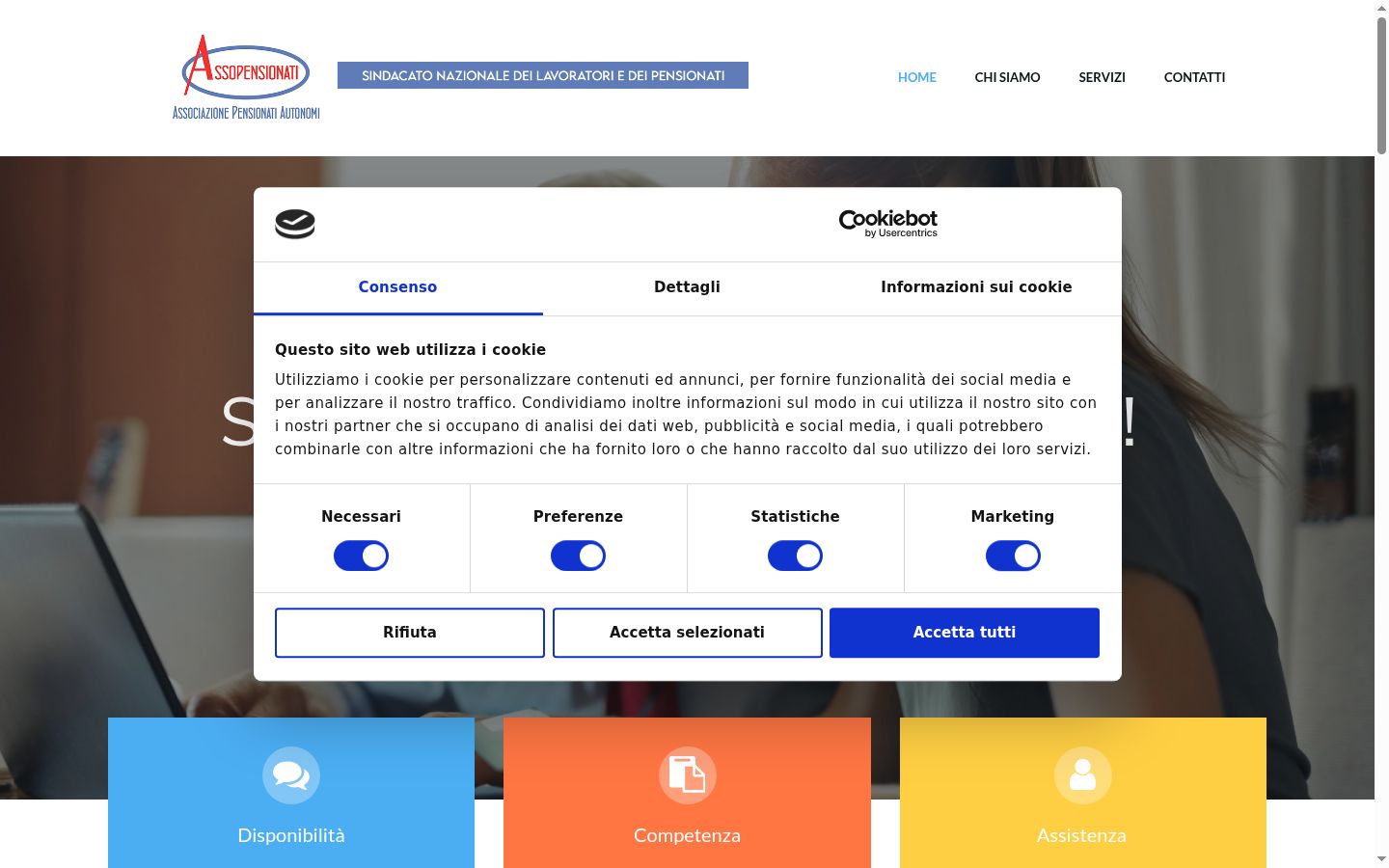 Snímek obrazovky baneru souhlasu zobrazeného před jakoukoli interakcí