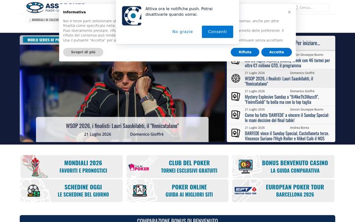 Screenshot of assopoker.com