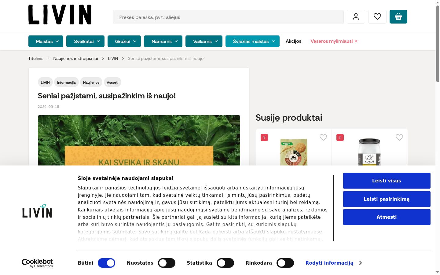 Skærmbillede af samtykkebanneret, som det blev vist før nogen interaktion