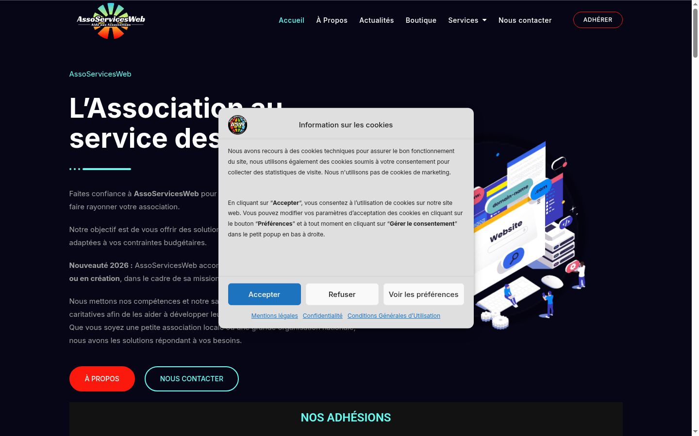 Screenshot of the consent banner shown before any interaction