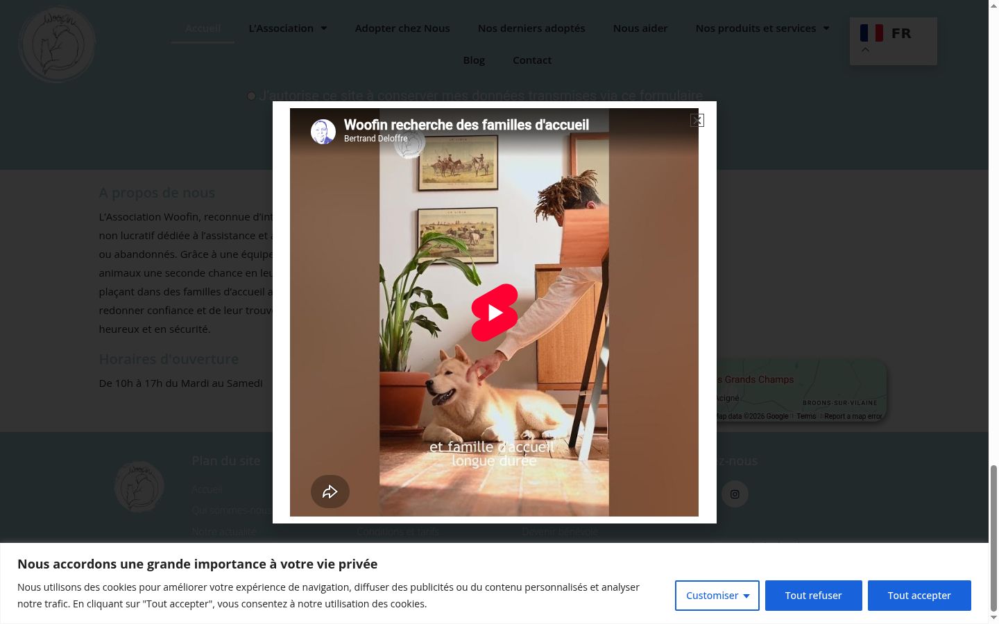 Sutikimo reklamjuostės, rodytos prieš bet kokią sąveiką, ekrano kopija