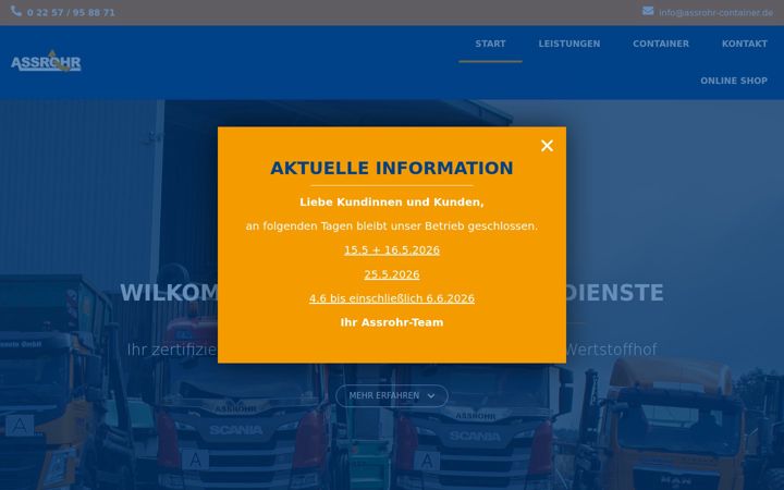 Képernyőkép: assrohr-container.de