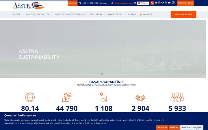 Kuvakaappaus sivustosta asstra.com.tr