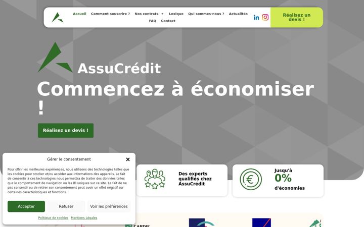 Ekrano kopija assucredit.fr