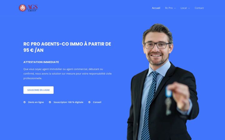 Képernyőkép: assurance-agent-immobilier.fr