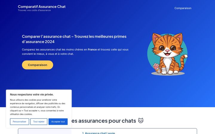 Ekrano kopija assurance-chat-prix.fr