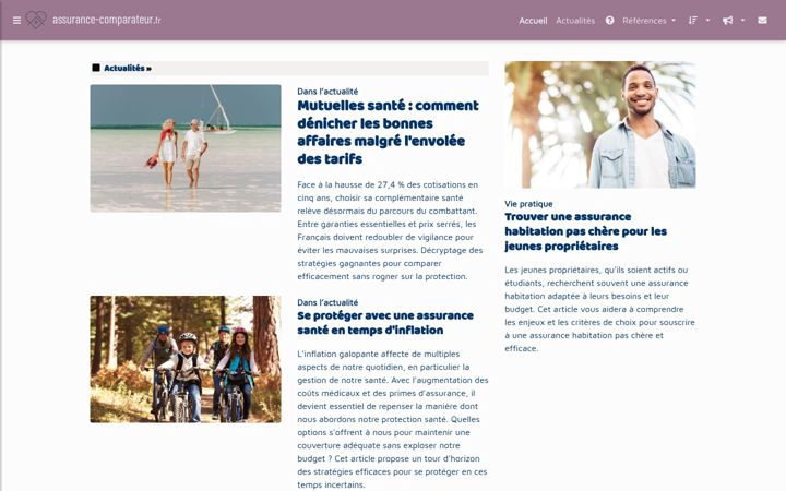 Ekrano kopija assurance-comparateur.fr