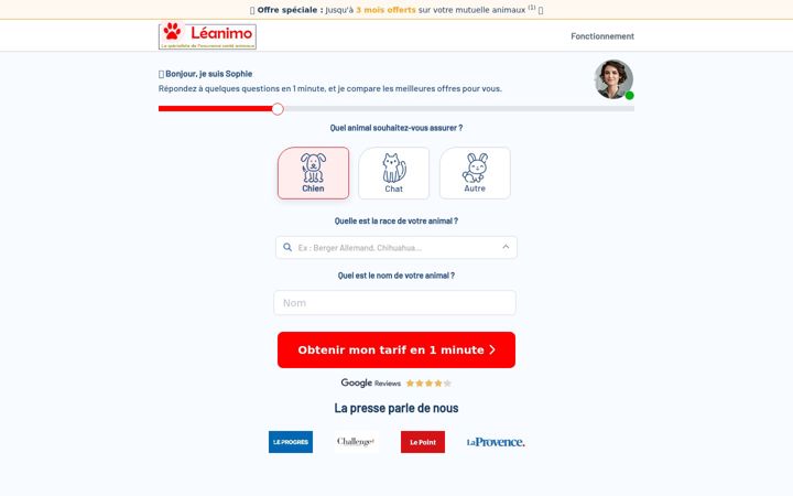 Ekrano kopija assurance-leanimo.fr