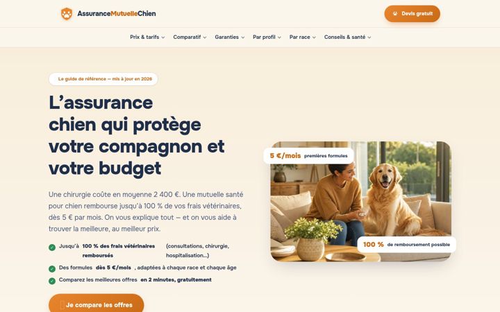 Skærmbillede af assurance-mutuelle-chien.com