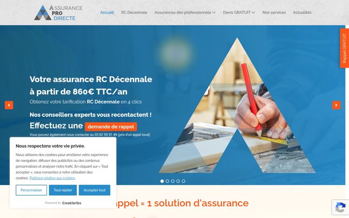 Ekrano kopija assurance-pro-directe.fr