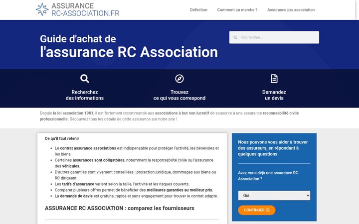 Ekrano kopija assurance-rc-association.fr