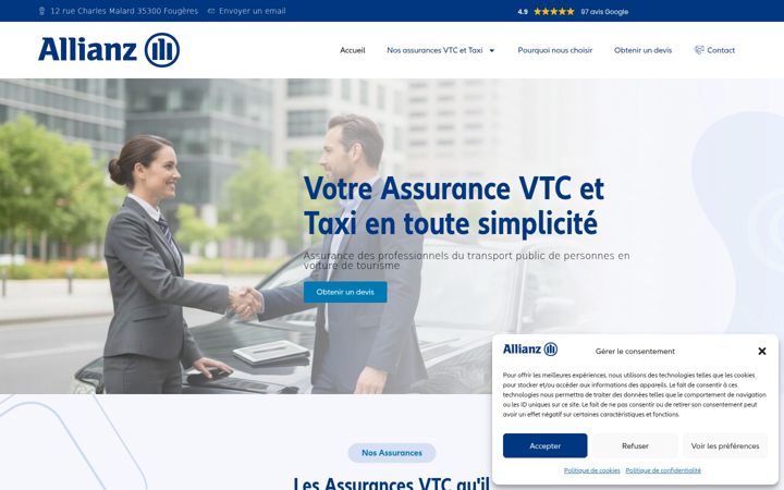 Screenshot of assurance-vtc-lebrun.fr